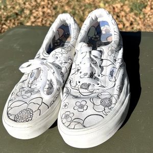 White Floral Vans women 7